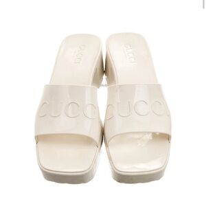 Gucci Platform White Women’s Rubber Sandals Size US  9 / IT 39